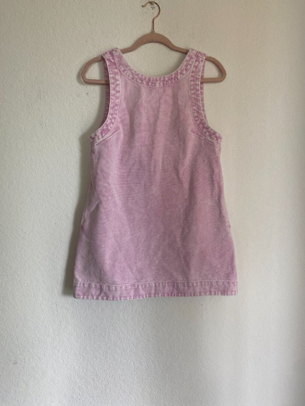 Olivaceous Luna Washed Open-back 100% Cotton Pink Acid Wash Mini Dress M - Picture 2 of 10